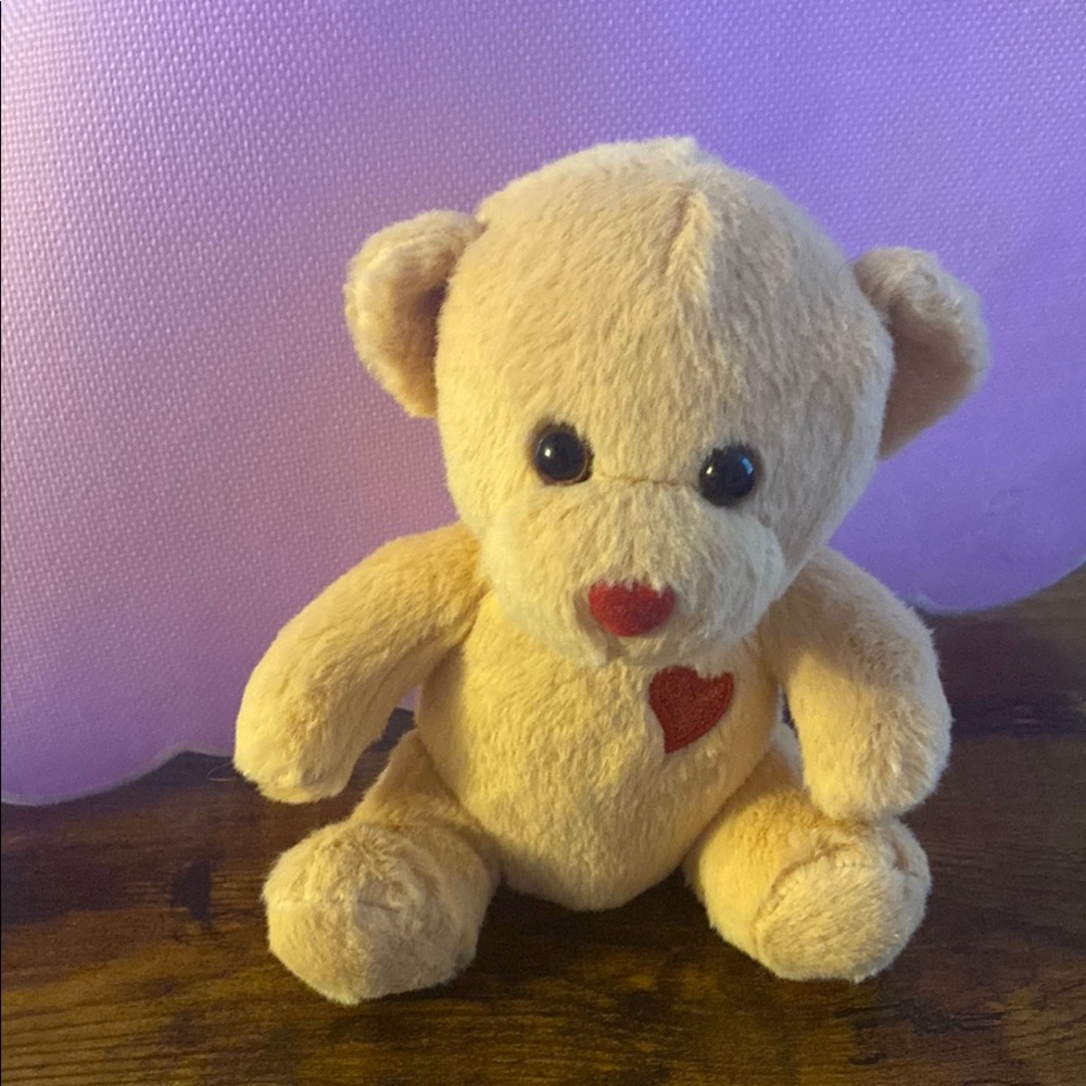 Adorable Tan Teddy Bear with Heart